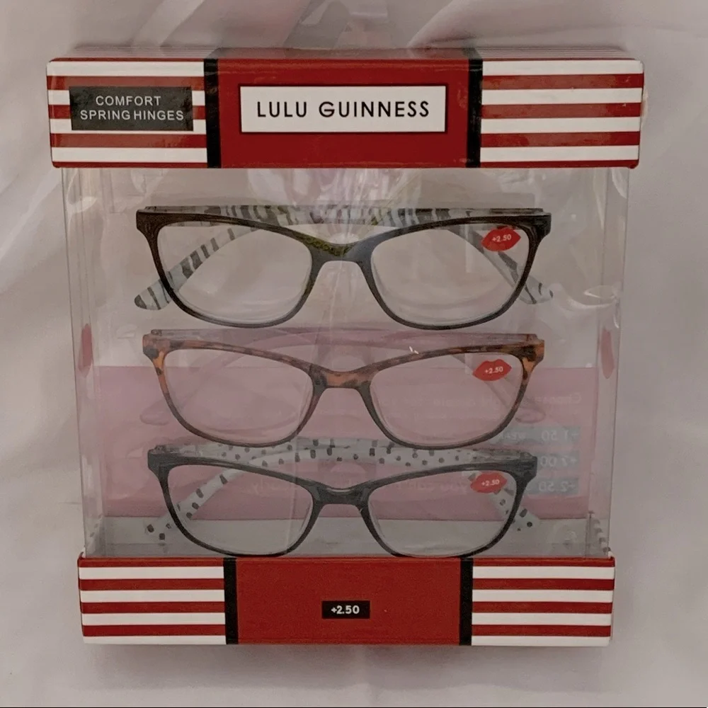 NIB Lulu Guinness London Readers. 3 Pack.